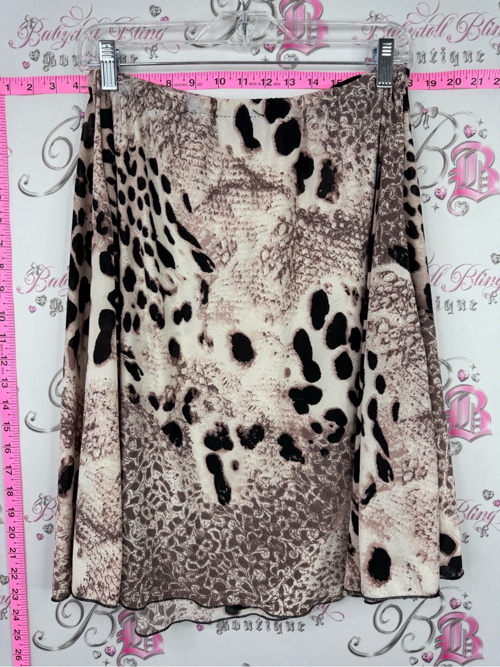 Skirt flowy snakeprint Animal Print A-Line Skirt in Beige and Black